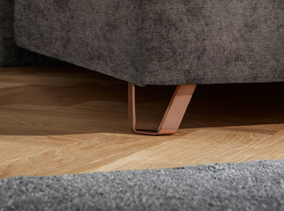 BOXSPRINGBETT 180/200 cm  in Braun  - Braun/Kupferfarben, KONVENTIONELL, Textil/Metall (180/200cm) - Ambiente