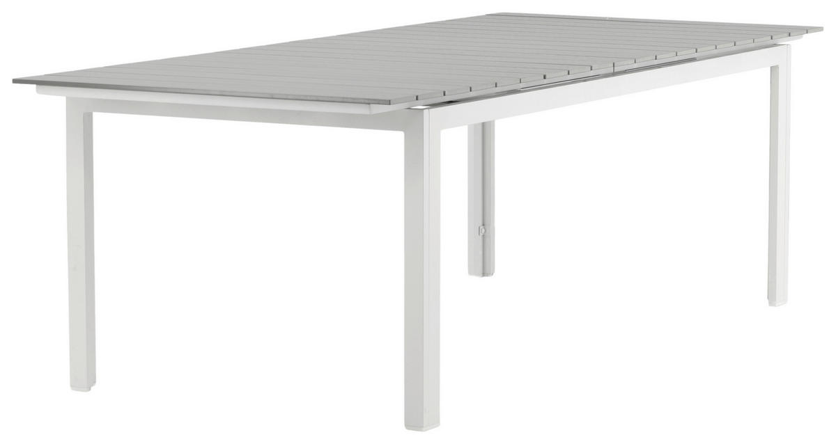 GARTENTISCH Metall Grau, Weiß rechteckig  - Weiß/Grau, KONVENTIONELL, Metall (229/100/75cm) - Gardenson