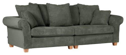 BIG SOFFA i manchester mörkgrön  - mörkgrön/ekfärgad, Lifestyle, trä/textil (264/70/111cm) - Livetastic