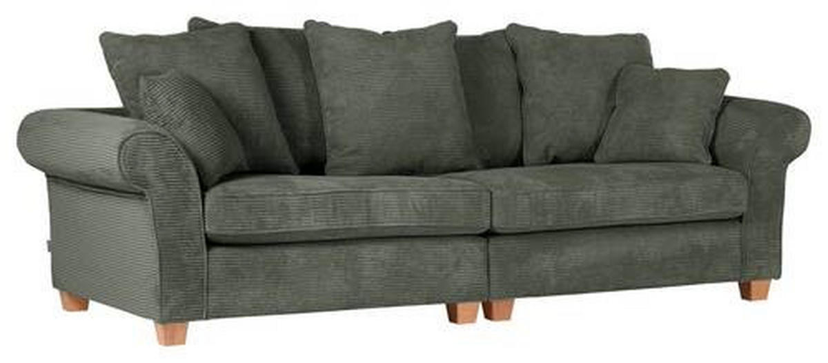 BIG SOFFA i manchester mörkgrön  - mörkgrön/ekfärgad, Lifestyle, trä/textil (264/70/111cm) - Livetastic
