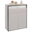 GARDEROBE 5-teilig  in 266/200/38 cm  - Beige/Schwarz, KONVENTIONELL, Glas/Holzwerkstoff (266/200/38cm) - Voleo