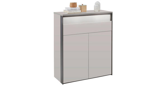 GARDEROBE 5-teilig in 266/200/38 cm - Beige/Schwarz, KONVENTIONELL, Glas/Holzwerkstoff (266/200/38cm) - Voleo