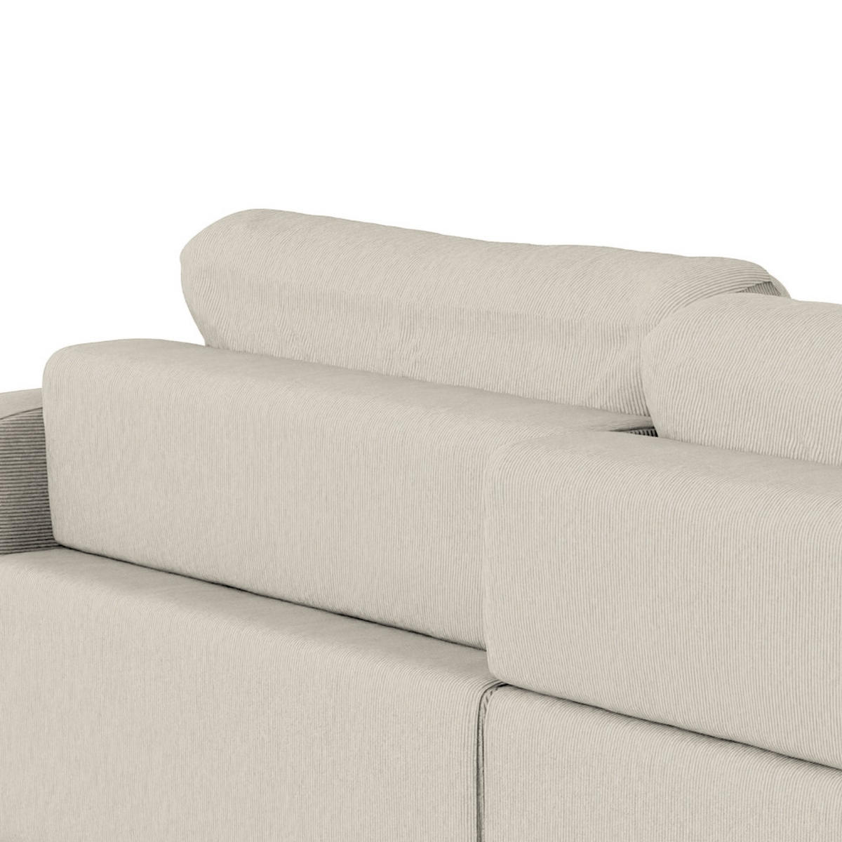 BIGSOFA in Cord Grau  - Schwarz/Grau, Modern, Kunststoff/Textil (264/84/125cm) - Trendmanufaktur
