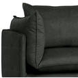 ECKSOFA Schwarz Samt  - Schwarz, Design, Textil/Metall (241/200cm) - Carryhome