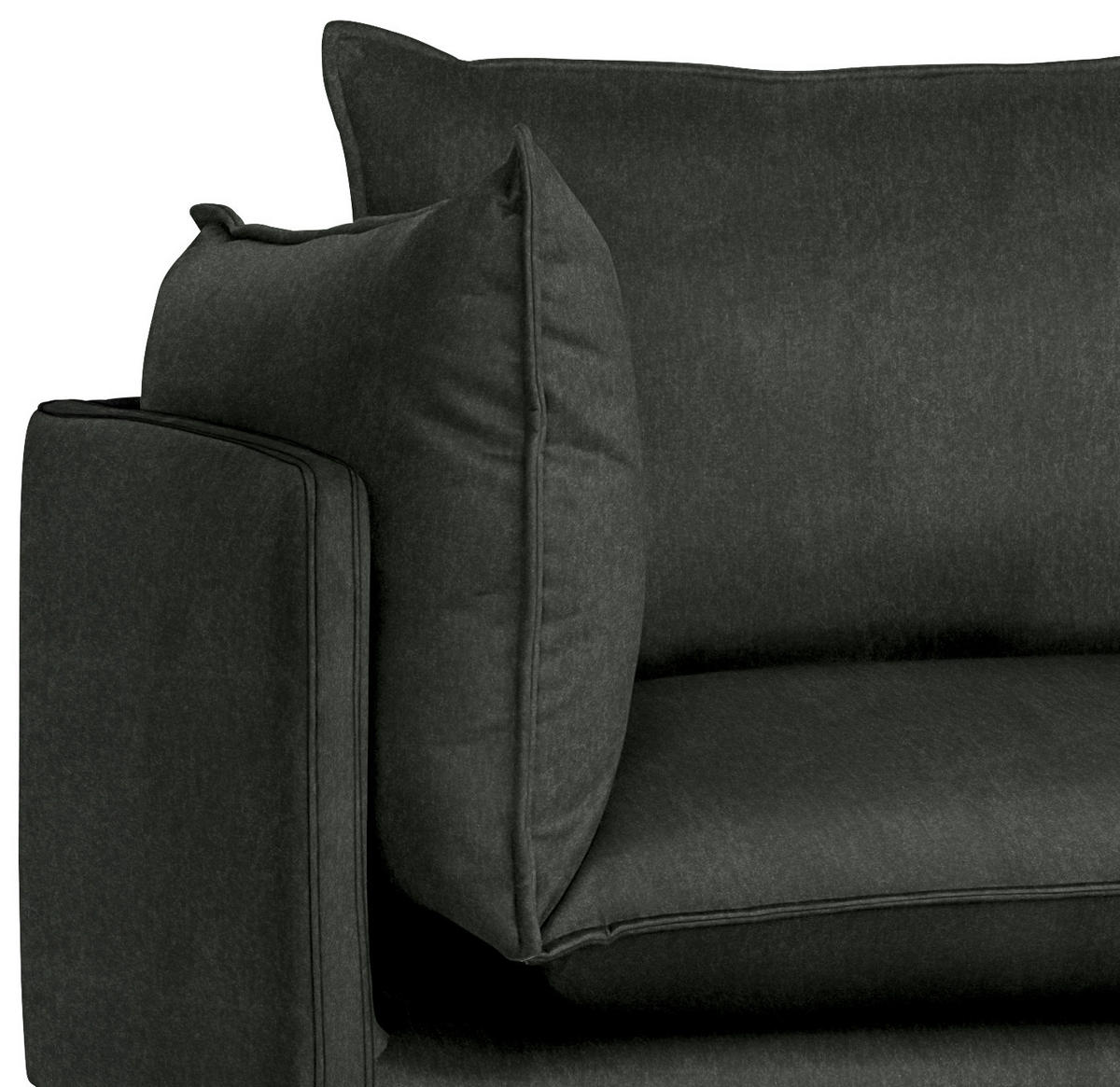 ECKSOFA in Samt Schwarz  241/200 cm  - Schwarz, Design, Textil/Metall (241/200cm) - Carryhome