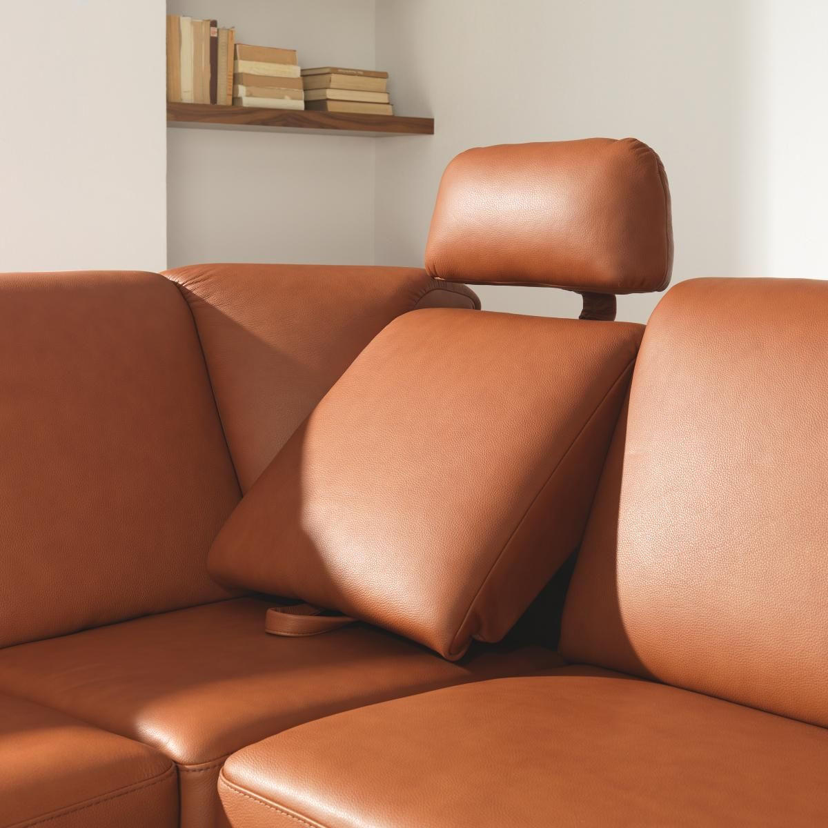 ECKSOFA in Echtleder Braun  217/268 cm  - Alufarben/Braun, KONVENTIONELL, Leder/Metall (217/268cm) - Sedda