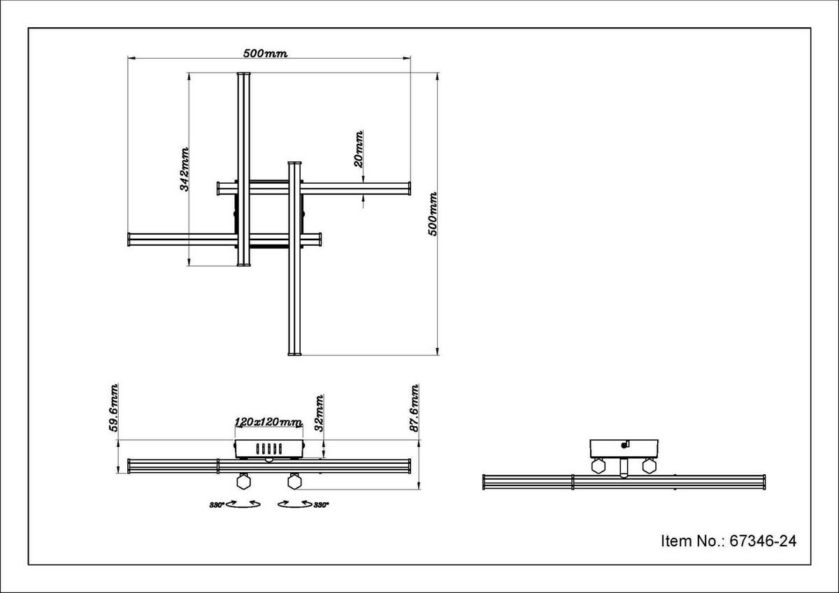 LED-DECKENLEUCHTE    50/50/8,8 cm  - Klar/Nickelfarben, Design, Kunststoff/Metall (50/50/8,8cm) - Globo