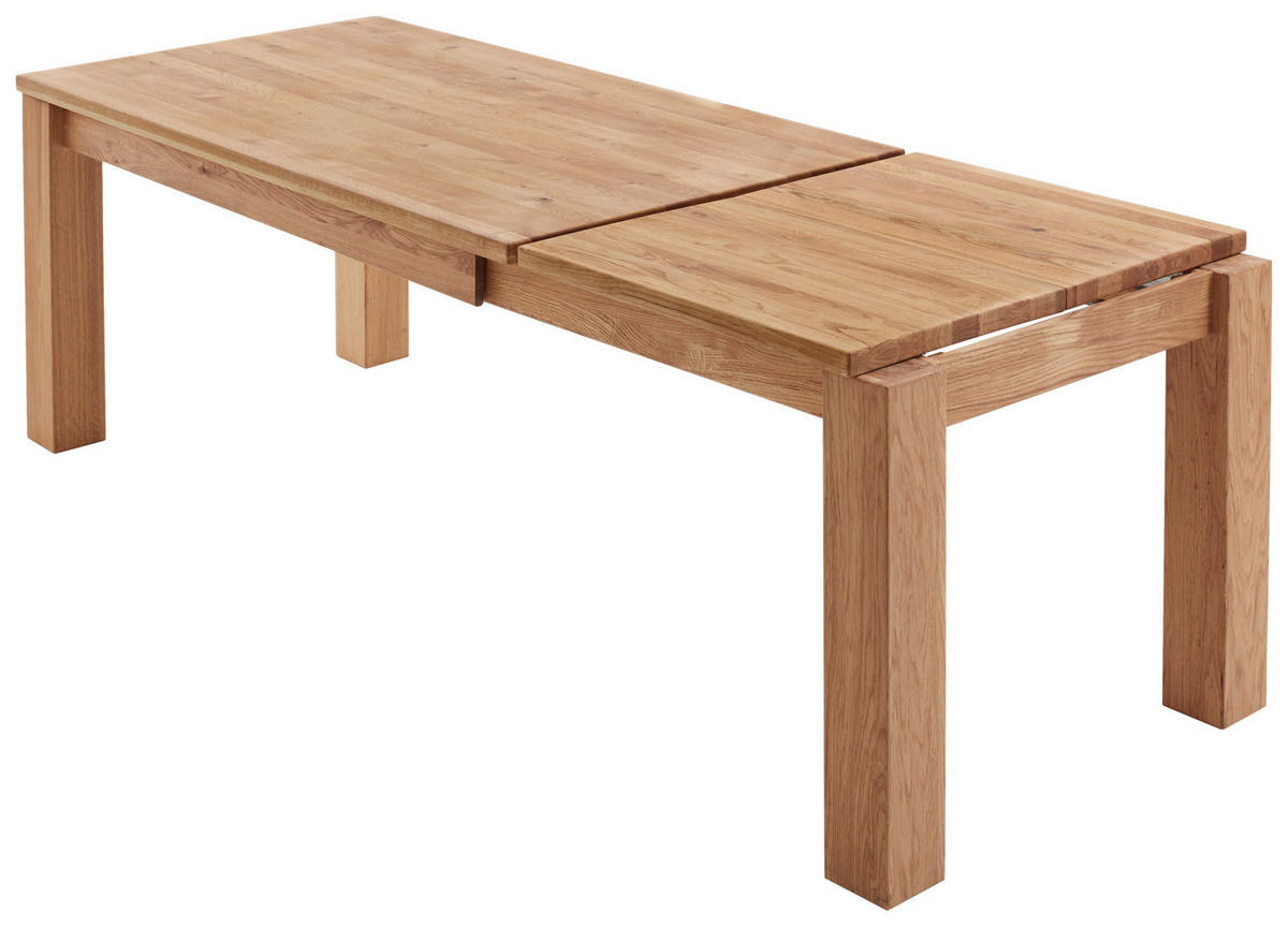 STOL NA IZVLAČENJE  boje hrasta  drvo      - boje hrasta/boje oplemenjenog čelika, Konvencionalno, drvo (160-230/76/90cm)