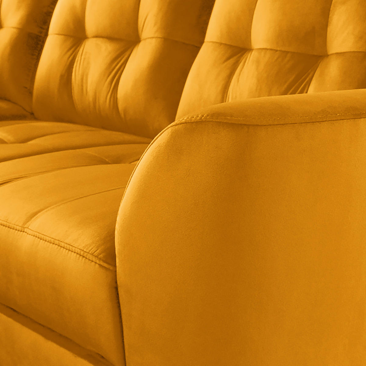 ECKSOFA Gelb Samt  - Gelb/Buchefarben, Design, Holz/Textil (190/236cm) - Livetastic