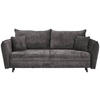 SCHLAFSOFA Chenille Grau  - Schwarz/Grau, KONVENTIONELL, Holz/Textil (238/99/108cm) - Carryhome