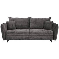 SCHLAFSOFA in Chenille Grau  - Schwarz/Grau, Konventionell, Holz/Textil (238/99/108cm) - MID.YOU