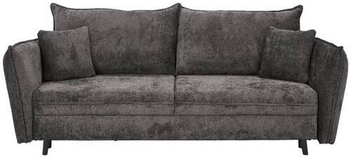 SCHLAFSOFA in Chenille Grau  - Schwarz/Grau, Konventionell, Holz/Textil (238/99/108cm) - MID.YOU