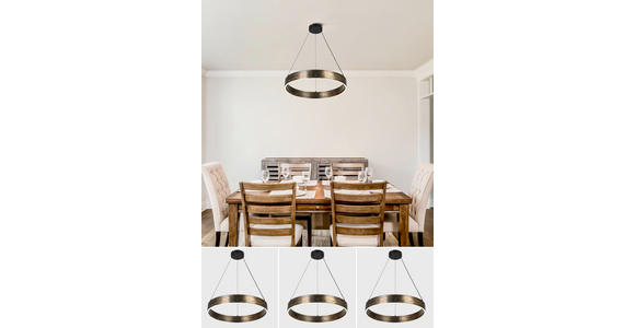 LED-HÄNGELEUCHTE Oxira 59/120 cm  - Multicolor/Schwarz, Design, Kunststoff/Metall (59/120cm) - Dieter Knoll