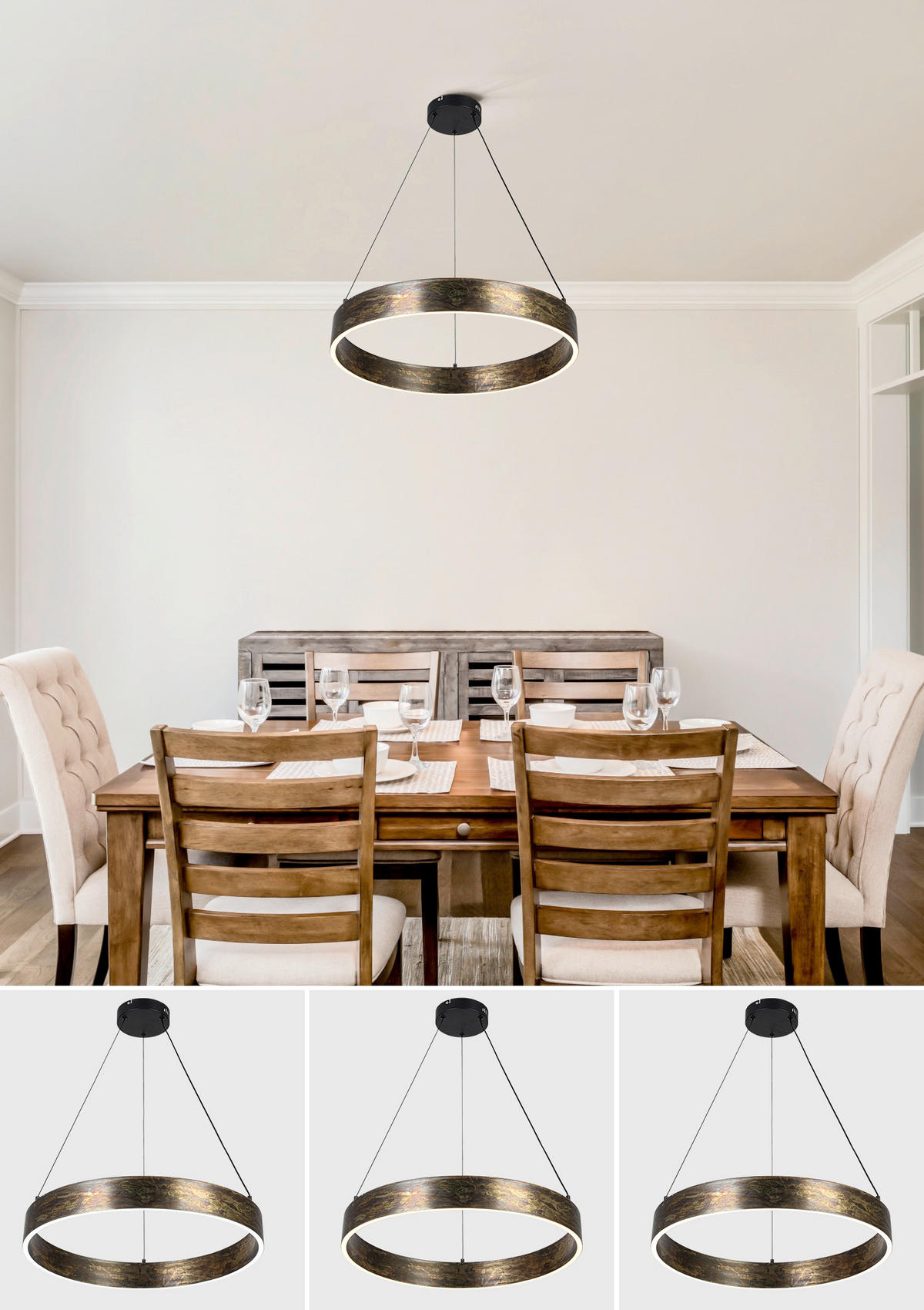 LED-HÄNGELEUCHTE Oxira 59/120 cm  - Multicolor/Schwarz, Design, Kunststoff/Metall (59/120cm) - Dieter Knoll