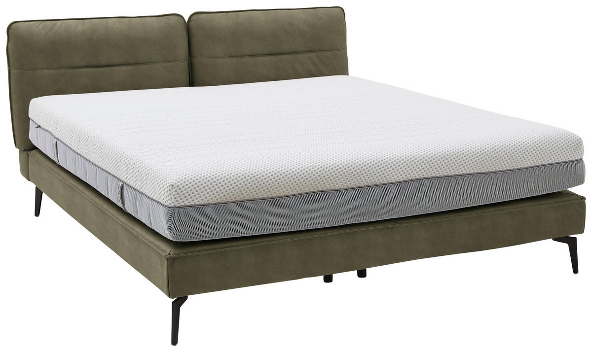BOXSPRINGBETT 180/200 cm  Grün  - Schwarz/Grün, Design, Textil/Metall (180/200cm) - Johann Jakob