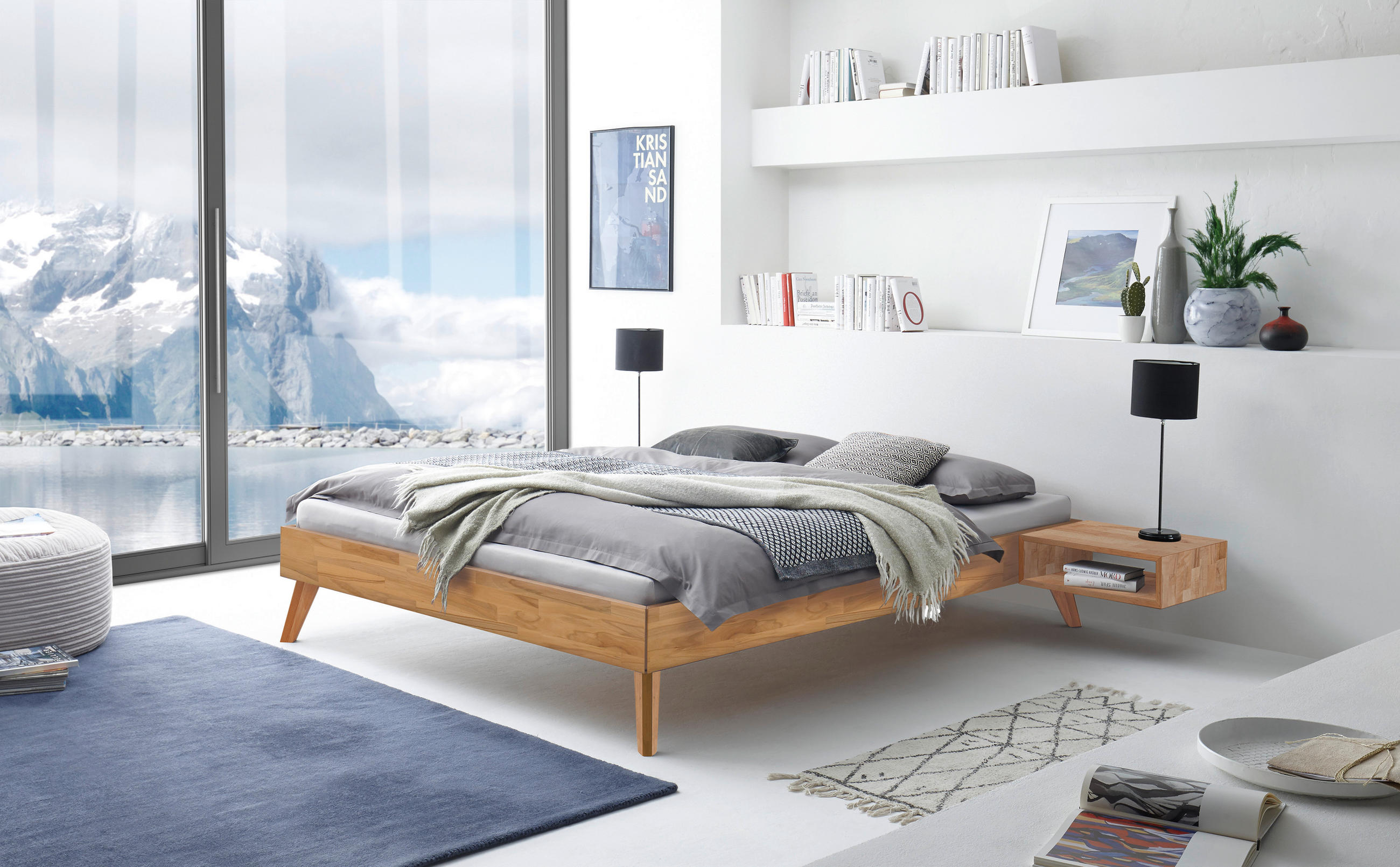 BETT 90/200 cm  in Buchefarben  - Buchefarben, KONVENTIONELL, Holz (90/200cm) - Hasena