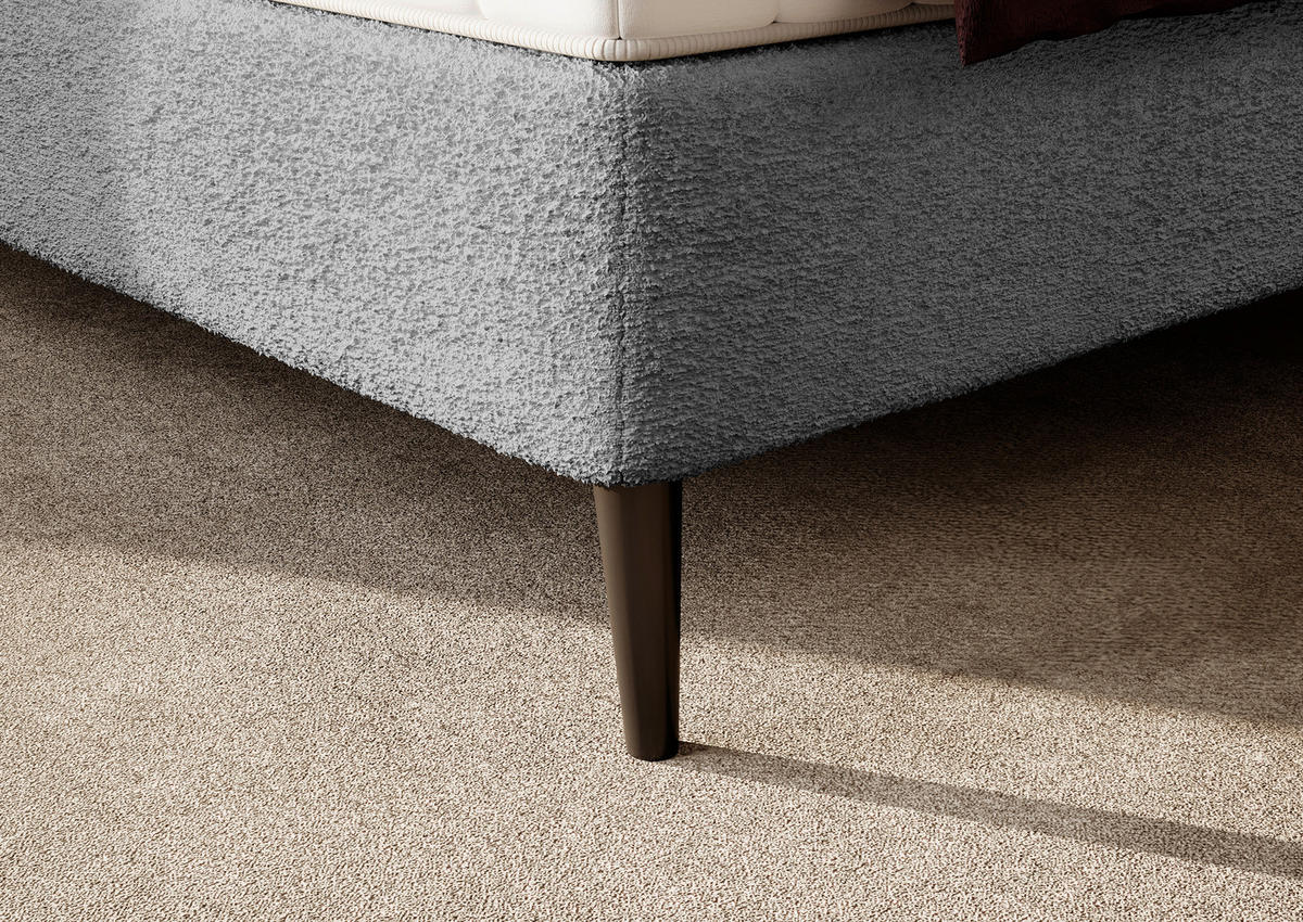 BOXSPRINGBETT 180/200 cm  in Hellgrau  - Hellgrau/Schwarz, Design, Holz/Holzwerkstoff (180/200cm) - Esposa