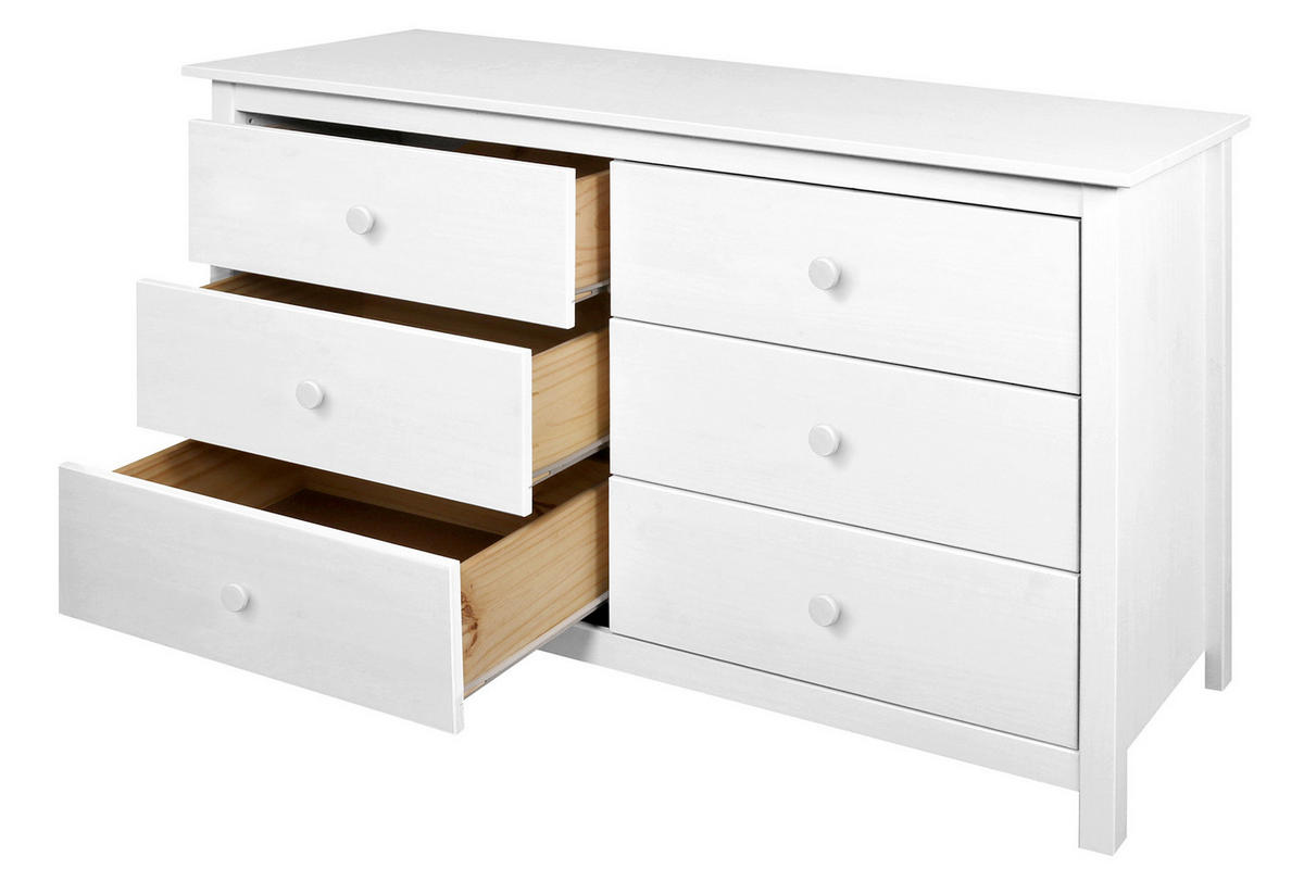 KOMMODE  in 130/80/45 cm  - Weiß, Natur, Holz (130/80/45cm) - Livetastic