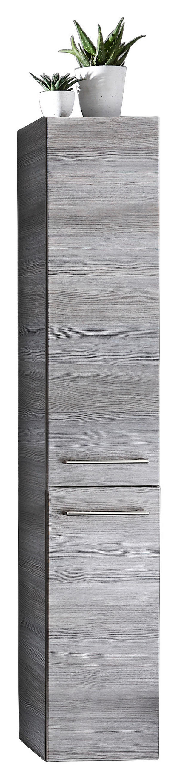 HOCHSCHRANK 30/168/33 cm  - Edelstahlfarben/Graphitfarben, KONVENTIONELL, Glas/Holzwerkstoff (30/168/33cm) - Sadena