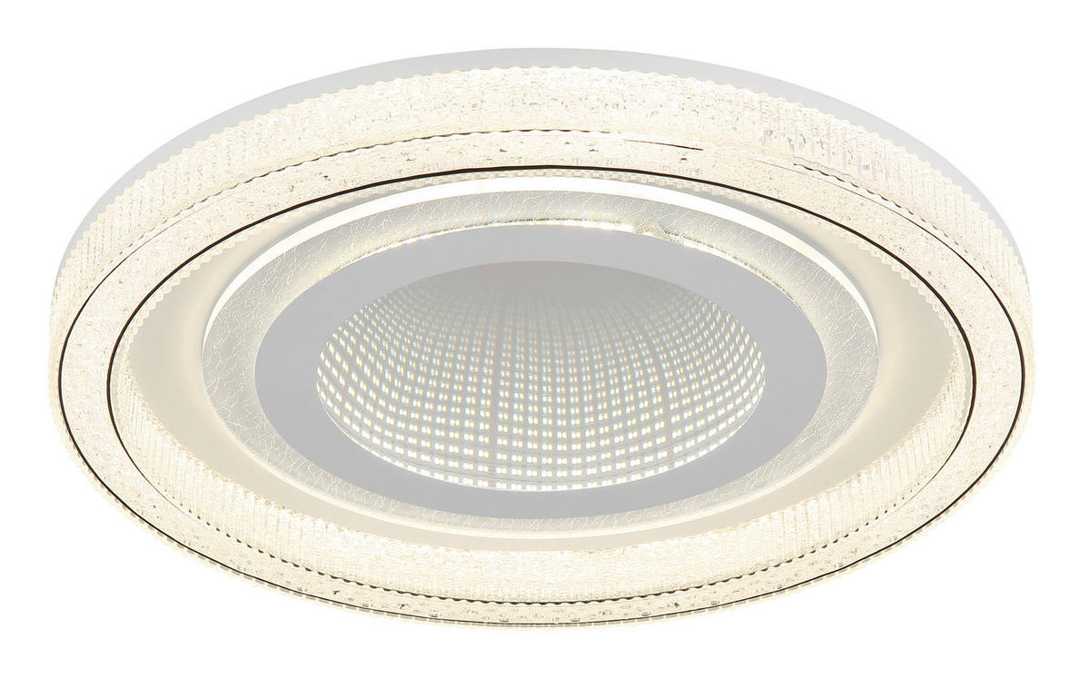 LED-TAKLAMPA Alsuna 48/7 cm  - klar/vit, Klassisk, metall/plast (48/7cm) - Globo