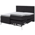 BOXSPRINGBETT 180/200 cm  in Anthrazit  - Chromfarben/Anthrazit, Design, Textil/Metall (180/200cm) - Xora