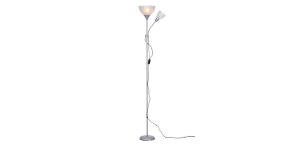 STEHLEUCHTE 42/21/180 cm    - Silberfarben/Weiß, Basics, Kunststoff/Metall (42/21/180cm) - Boxxx