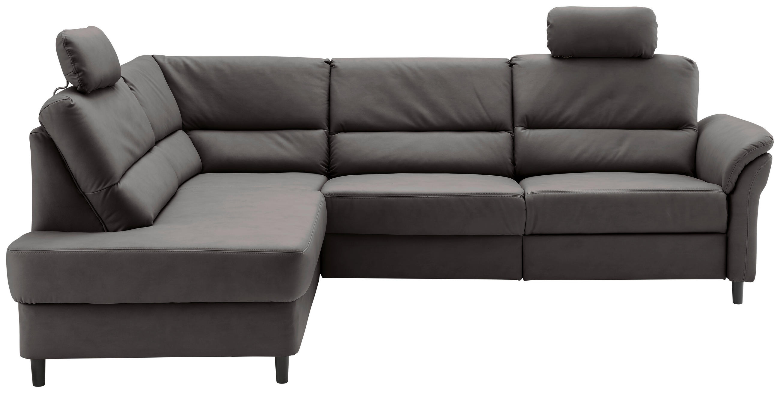ECKSOFA Anthrazit Lederlook  - Anthrazit/Schwarz, MODERN, Holz/Textil (190/266cm) - Livetastic
