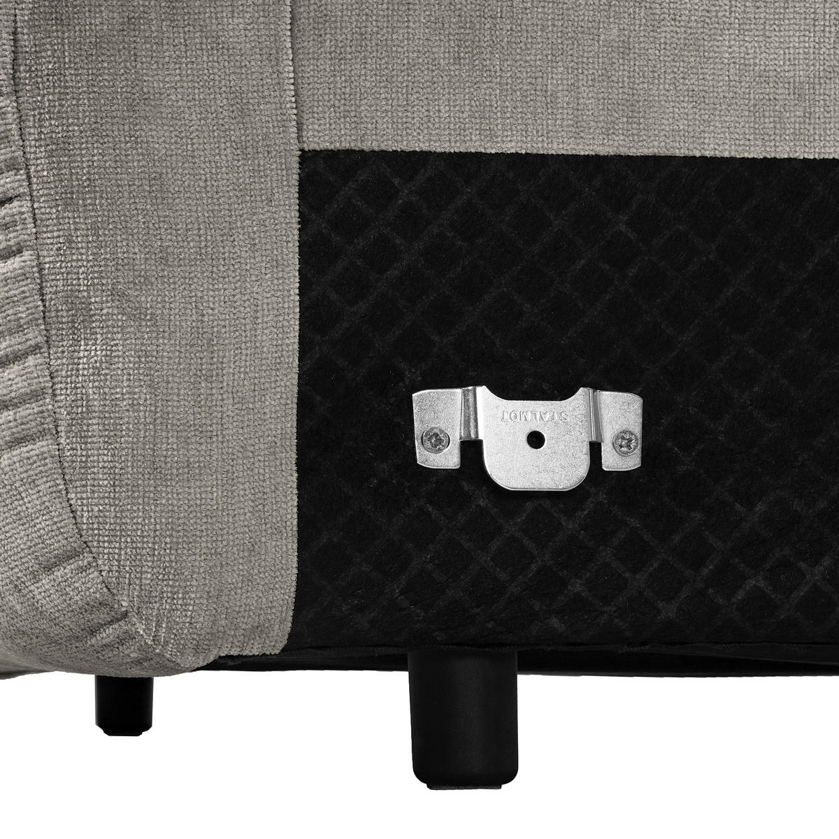 BIGSOFA in Chenille Silberfarben  - Silberfarben/Schwarz, Modern, Kunststoff/Textil (285/87/184cm) - Trendmanufaktur