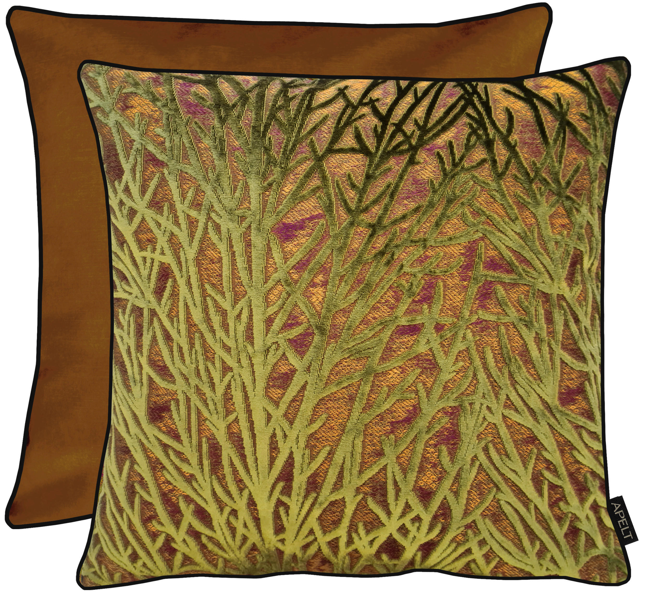 ZIERKISSEN 45/45 cm  - Braun/Grün, Design, Textil (45/45cm) - Apelt
