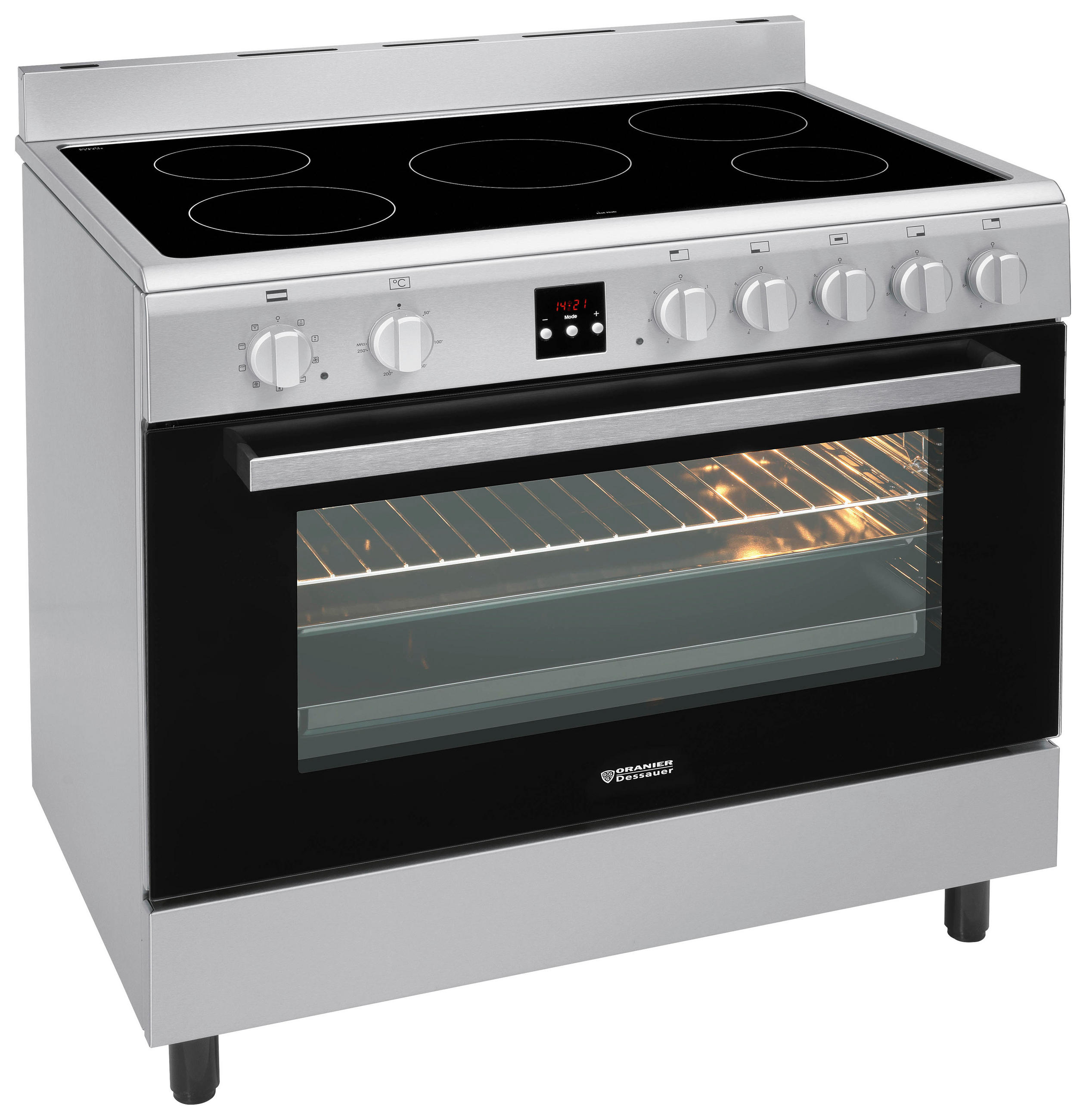 HERD 199904  - Edelstahlfarben/Schwarz, Basics, Glas/Metall (90/93,3/61,0cm) - Oranier