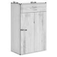 SCHUHSCHRANK  in 65/102/38 cm  - Eichefarben/Nickelfarben, Natur, Holz/Holzwerkstoff (65/102/38cm) - Linea Natura