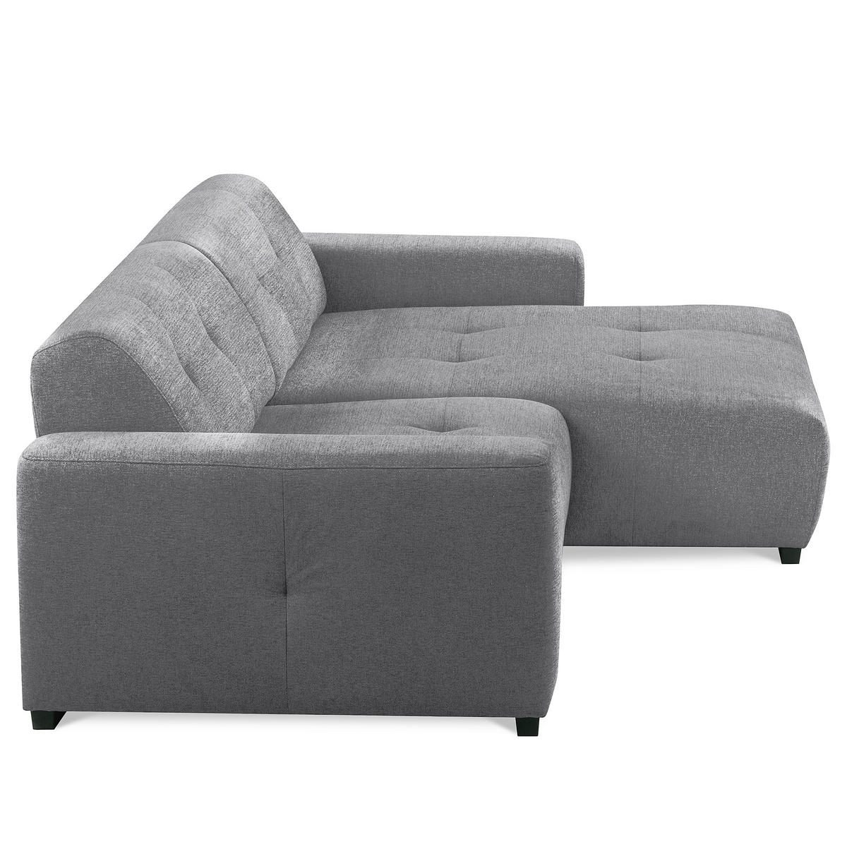 ECKSOFA AUSTIN Grau Flachgewebe Sitztiefenverstellung  - Schwarz/Grau, Design, Kunststoff/Textil (286/169cm) - Livetastic