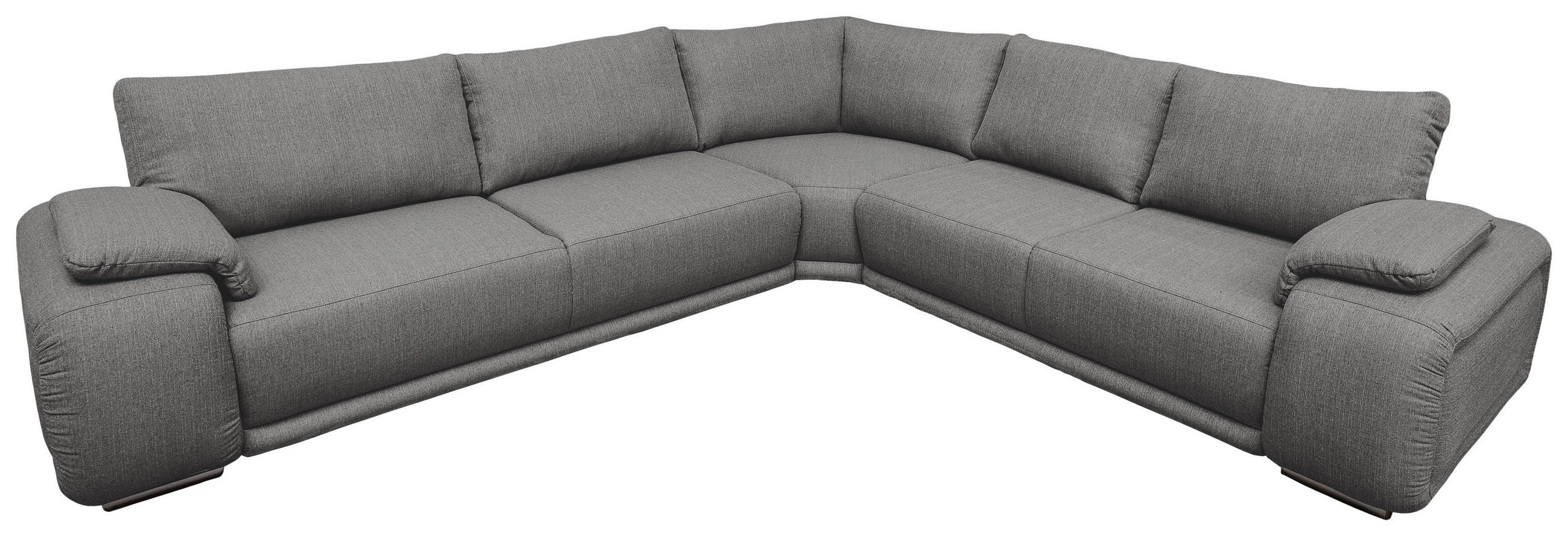 ECKSOFA Grau Struktur  - Chromfarben/Grau, KONVENTIONELL, Textil/Metall (280/310cm) - Carryhome
