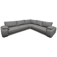ECKSOFA Grau Struktur  - Chromfarben/Grau, KONVENTIONELL, Textil/Metall (280/310cm) - Carryhome