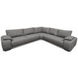 ECKSOFA Grau Struktur  - Chromfarben/Grau, KONVENTIONELL, Textil/Metall (280/310cm) - Carryhome