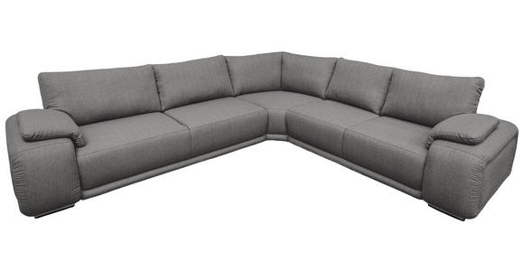 ECKSOFA Grau Struktur - Chromfarben/Grau, KONVENTIONELL, Textil/Metall (280/310cm) - Carryhome