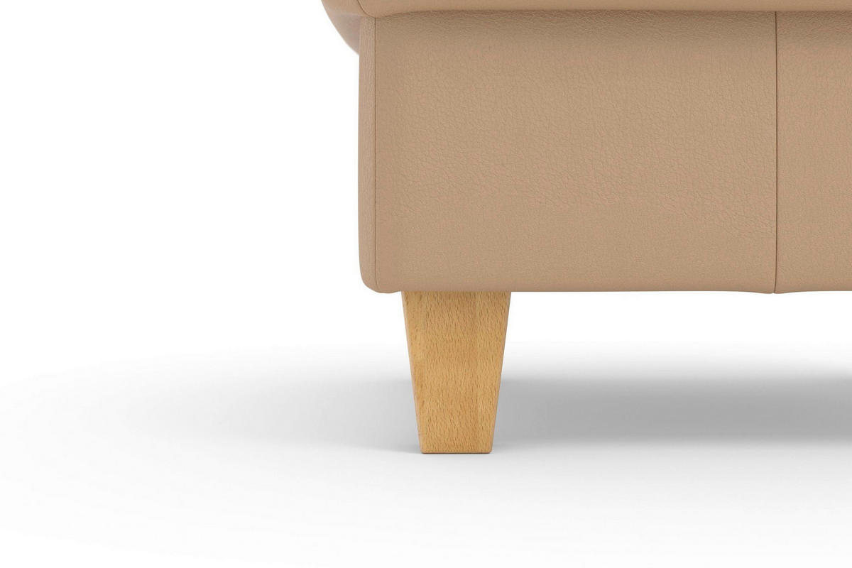 TABURETKA, koža, 58/48/58 cm - farba duba/cappuccino, Basics, koža/drevo (58/48/58cm) - Sit & More