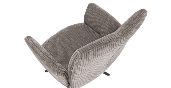ARMLEHNSTUHL in Cord - Taupe/Schwarz, Design, Textil/Metall (65/90/60cm) - Novel