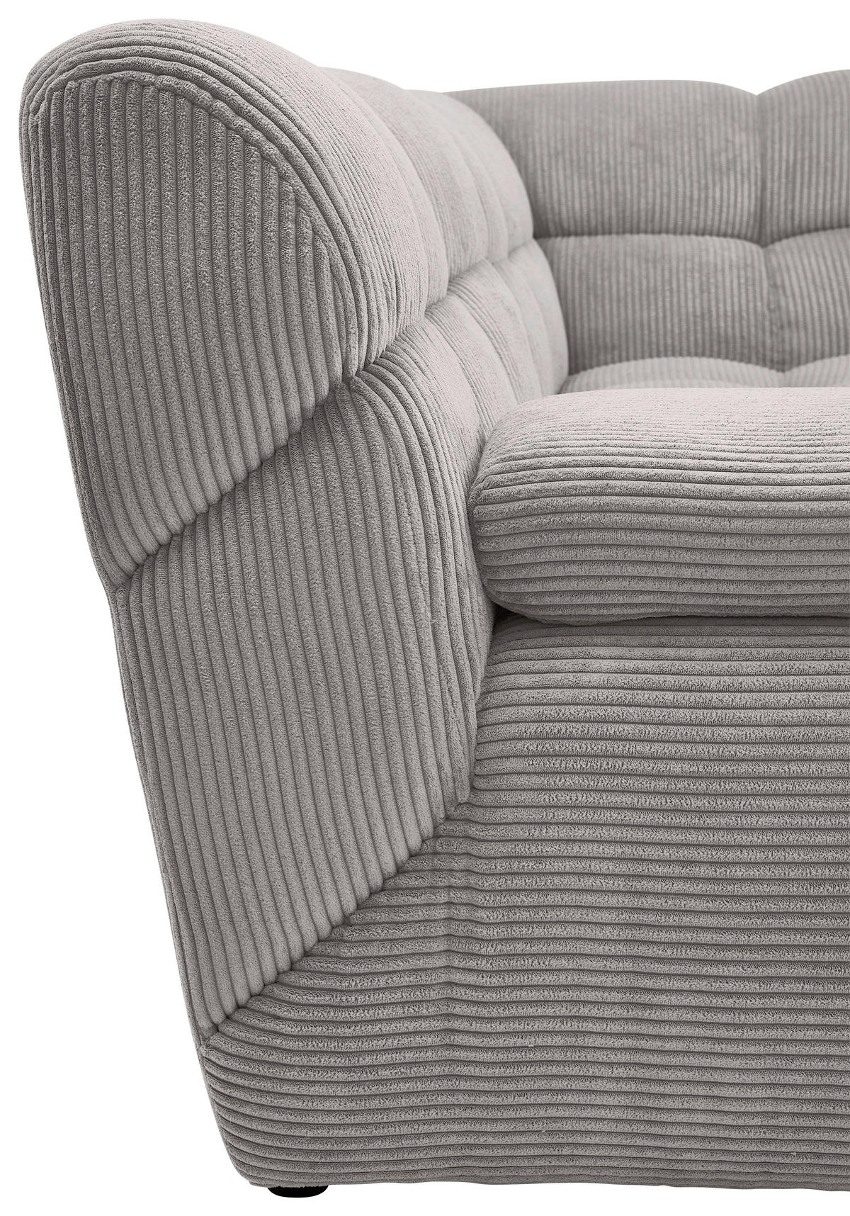 ECKSOFA Grau Cord Rücken echt  - Schwarz/Grau, KONVENTIONELL, Kunststoff/Textil (195/265cm) - Tom Tailor