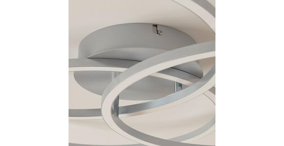 LED-DECKENLEUCHTE Fontana 71/52/9 cm  - Alufarben, Design, Kunststoff/Metall (71/52/9cm) - Novel