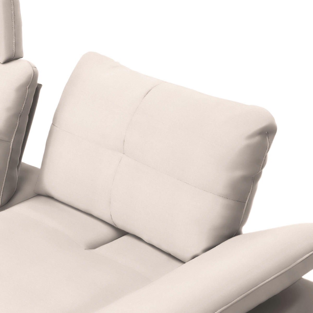 ECKSOFA in Webstoff Creme  - Creme/Schwarz, Design, Textil/Metall (179/301cm) - Chilliano