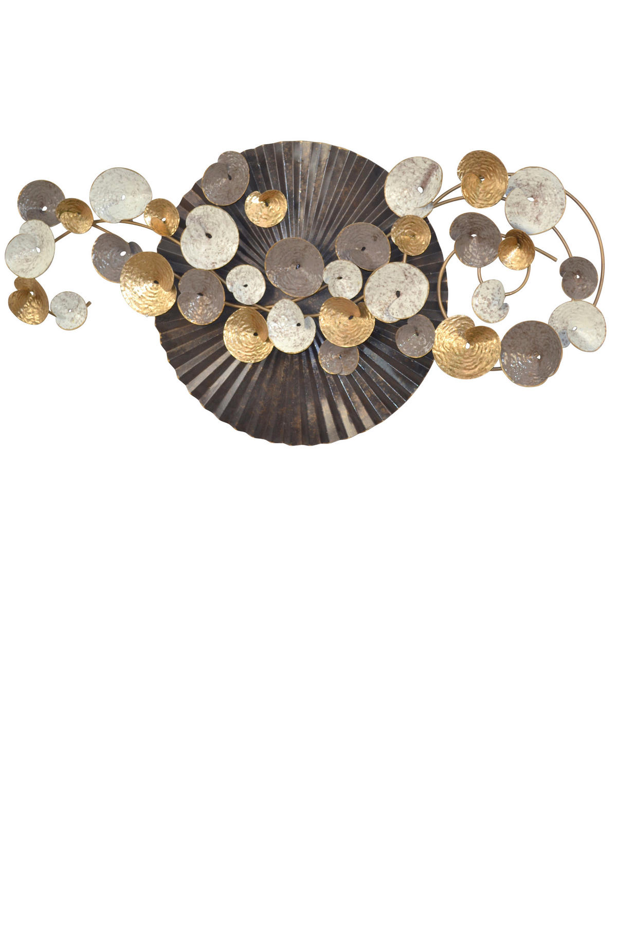 WANDDEKO Metall  - Goldfarben/Grau, Design, Metall (9/120/58cm) - MID.YOU