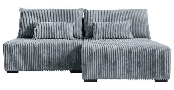 ECKSOFA Grau Cord  - Schwarz/Grau, MODERN, Holz/Textil (210/145cm) - Carryhome