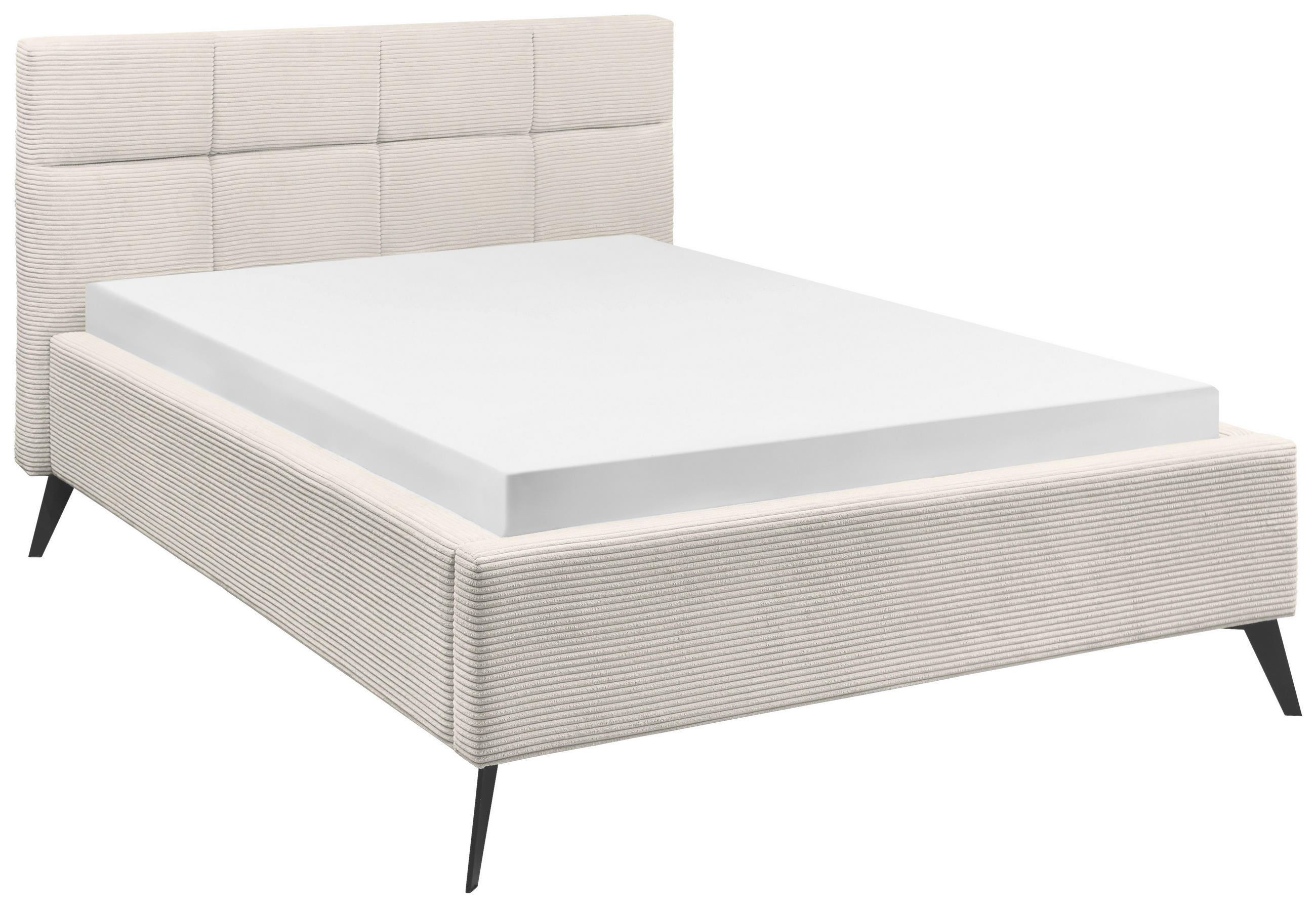 POLSTERBETT 140/200 cm,  in Beige,  - Beige/Schwarz, KONVENTIONELL, Textil/Metall (140/200cm) - SetOne by Musterring