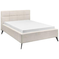POLSTERBETT 140/200 cm,  in Beige,  - Beige/Schwarz, KONVENTIONELL, Textil/Metall (140/200cm) - SetOne by Musterring