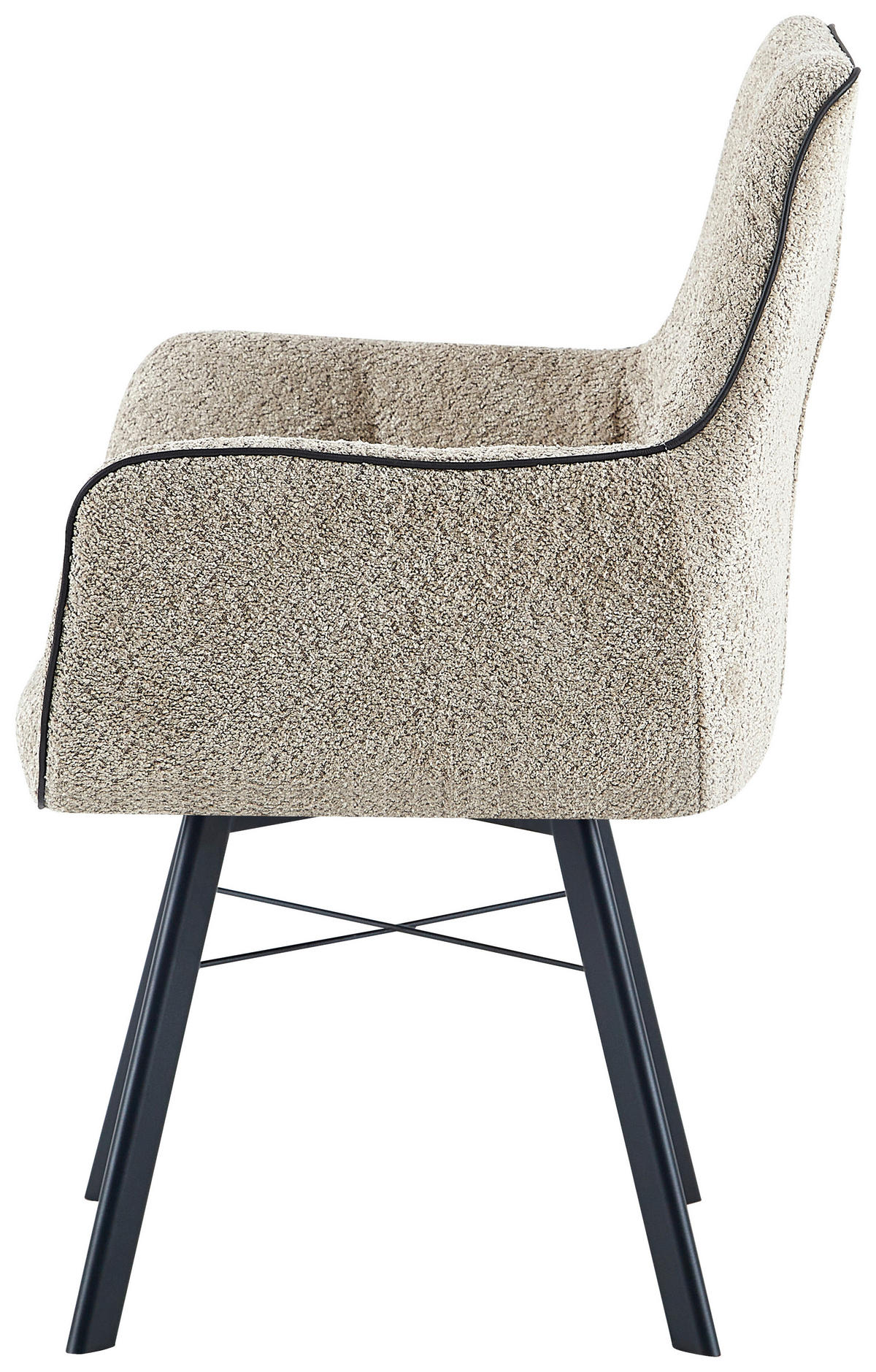 ARMLEHNSTUHL  in Eisen  - Beige, Design, Textil/Metall (64/91/61cm) - Kayoom