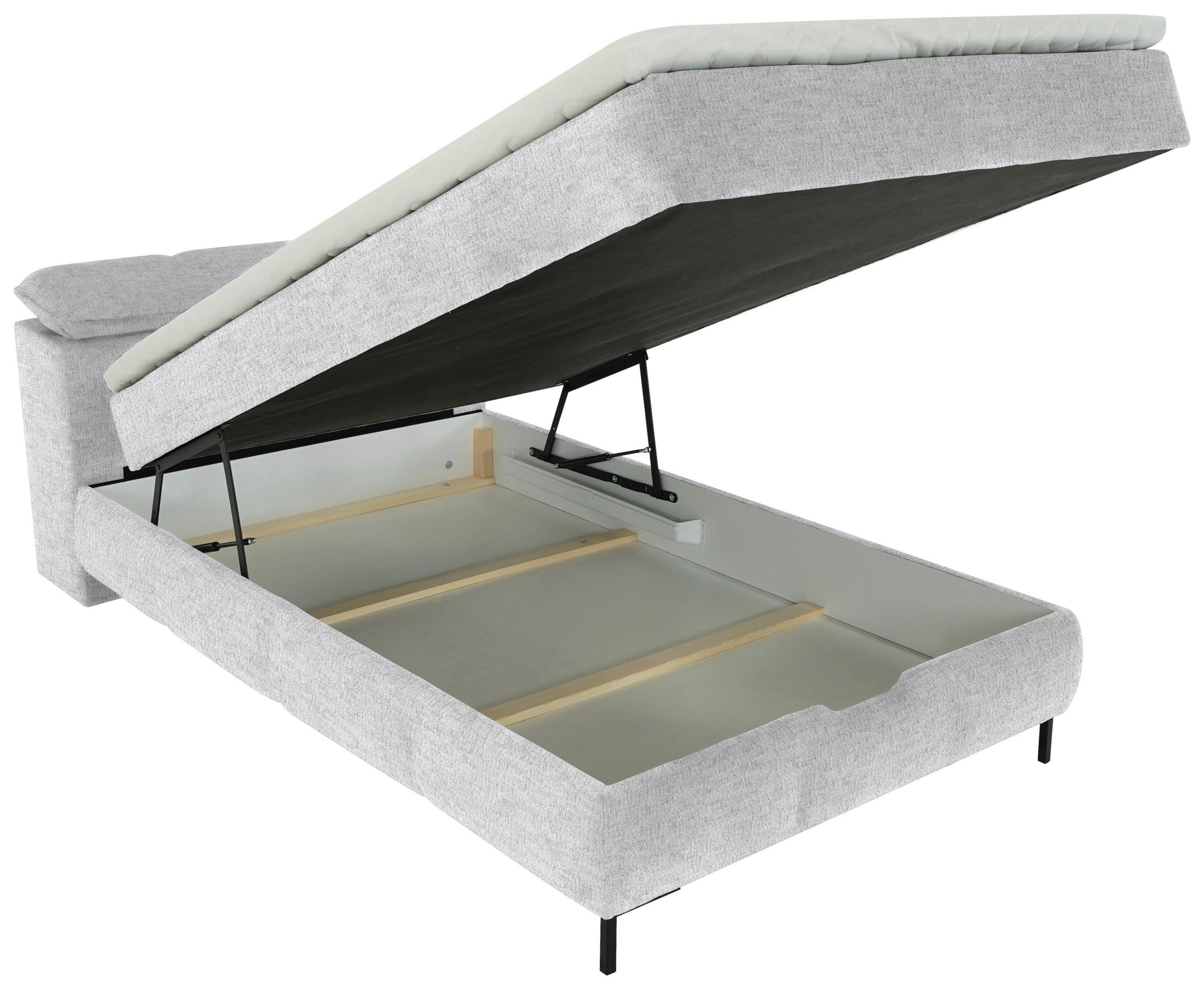 BOXBETT 120/200 cm  in Grau  - Schwarz/Grau, Konventionell, Holz/Holzwerkstoff (120/200cm) - Xora