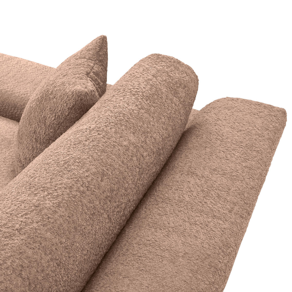 BIGSOFA Struktur, Bouclé Rotbraun  - Rotbraun/Greige, MODERN, Kunststoff/Textil (240/76/125cm) - Landscape