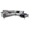ECKSOFA  in Velours Grau  262/236 cm  - Schwarz/Grau, Design, Textil/Metall (262/236cm) - Hom`in
