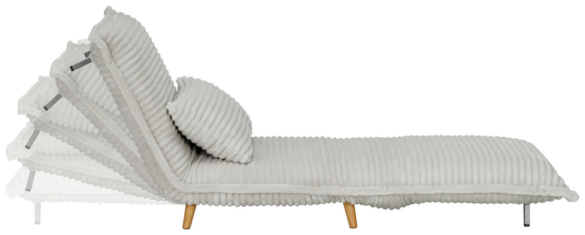 SCHLAFSESSEL Cord Weiß    - Walnussfarben/Weiß, MODERN, Holz/Textil (76/85/83cm) - Livetastic